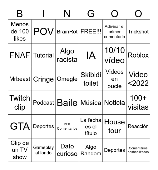 I'M A DUMBASS Bingo Card