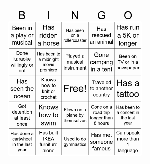 Frolicking Day 2025 Bingo Card