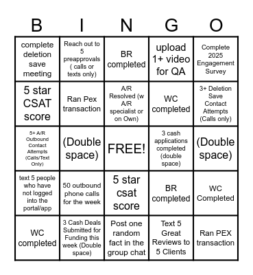 CSM BINGO Card