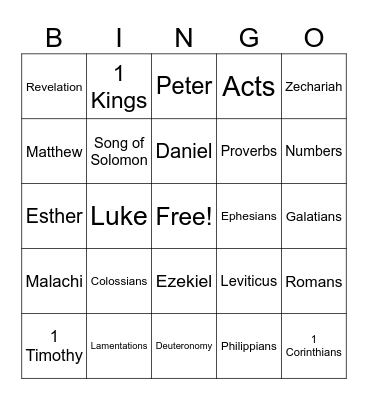 BIBLE BINGO Card
