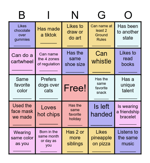 SOCIAL Bingo Card