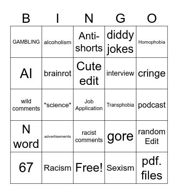 Reels Bingo Card