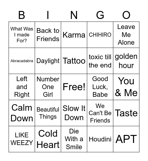 BIGNO Bingo Card