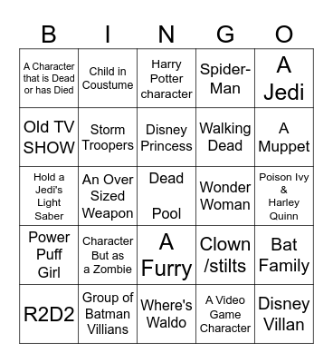 Friday, July 11th Bingo Card