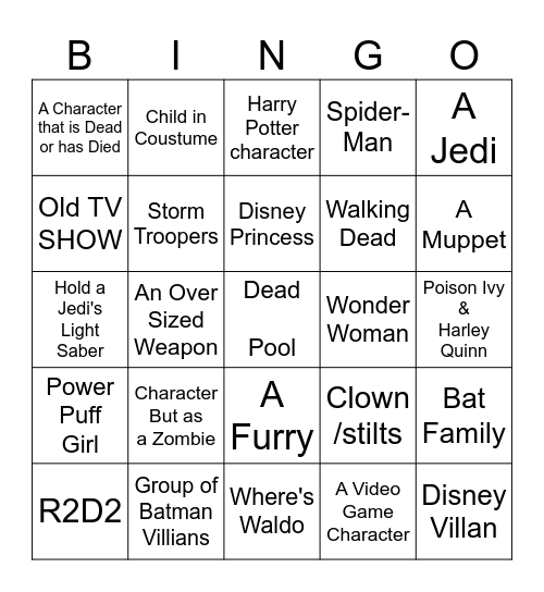 Friday, July 11th Bingo Card
