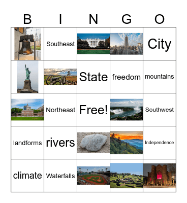 Landmark Bingo Card