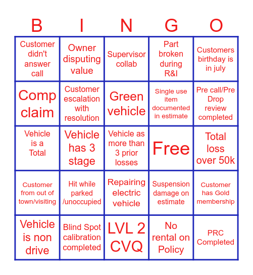 MRR BINGO Card