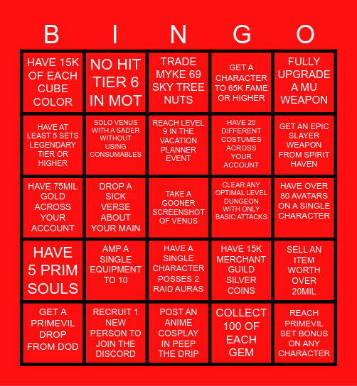THICC BOIS Bingo Card