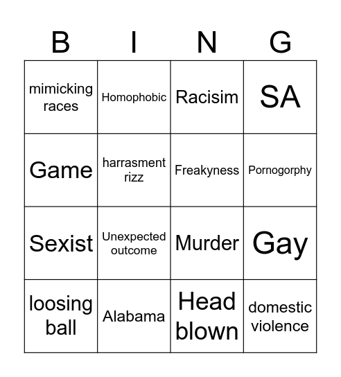 rehog87esiysd Bingo Card