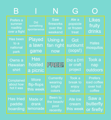 Nomi Network Summer 2025 Bingo! Bingo Card
