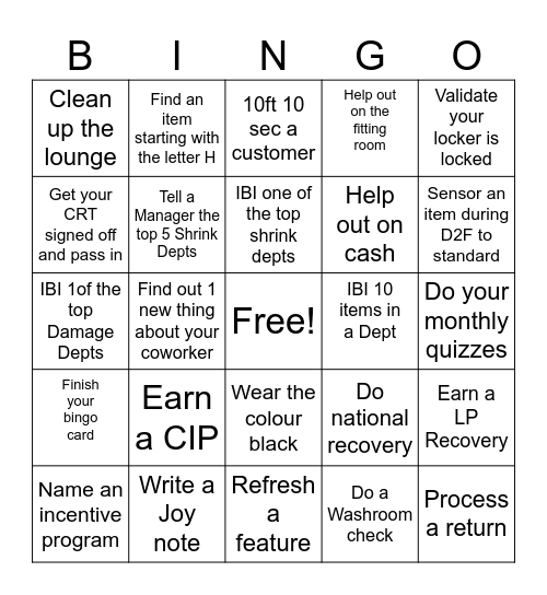 Winners Survivor Bingo Card