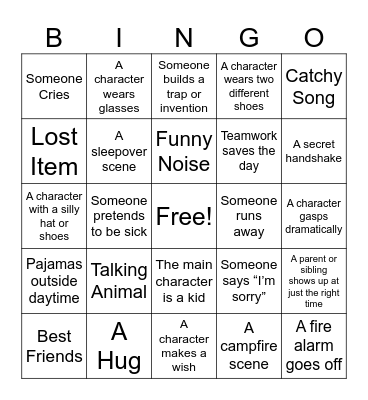 movie day Bingo Card