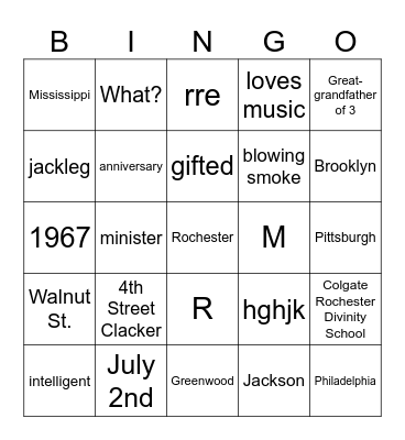 Let's Celebrate Bingo Card