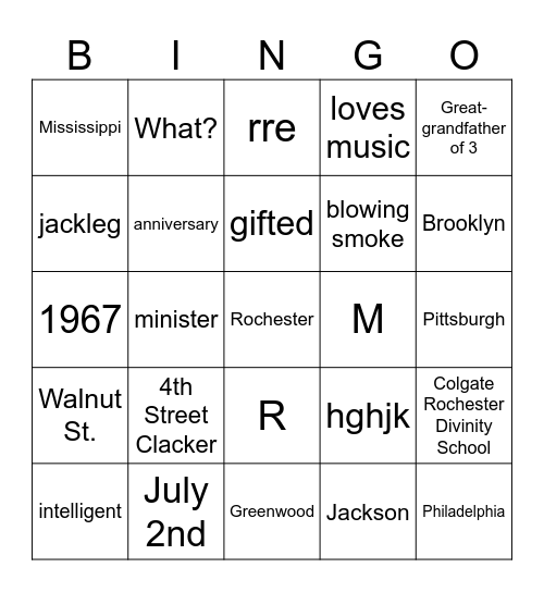 Let's Celebrate Bingo Card