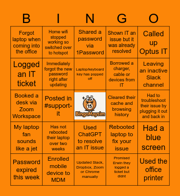 BINGOMASIM Bingo Card