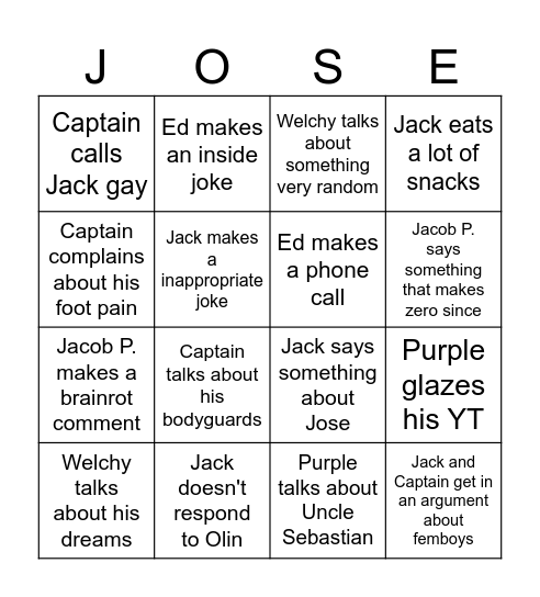 Camp Paradise Bingo Card
