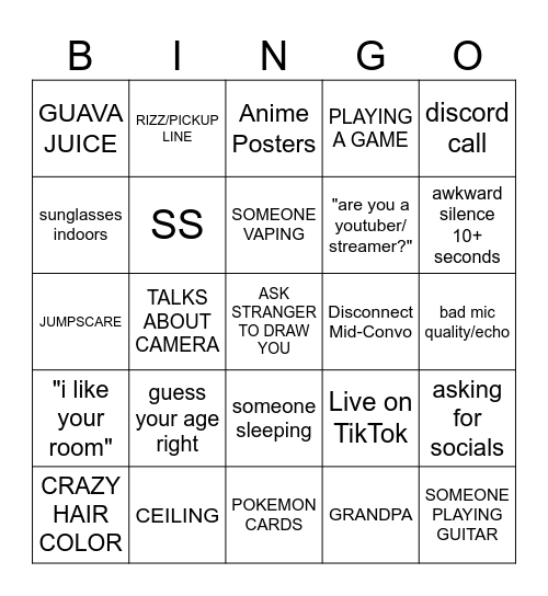 MJAY DOES OMEGLE BINGO Card