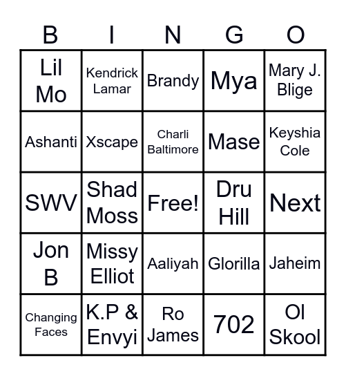 Rhythm & Bingo Card