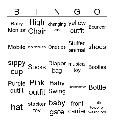 Swiftie Baby Bingo Card