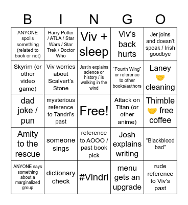 Legends & Laddies Ch 8-12 Bingo Card