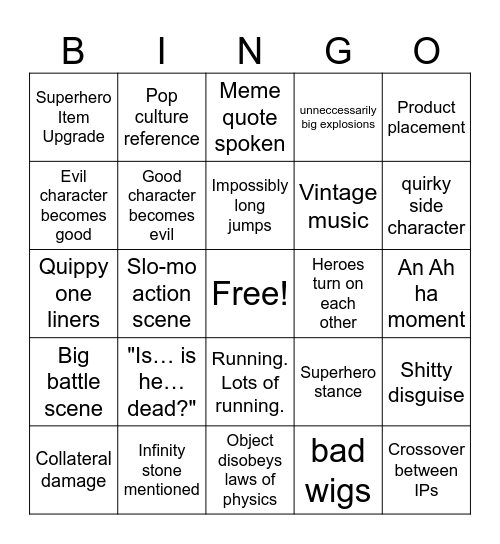 Dr. Strange 2 Bingo Card
