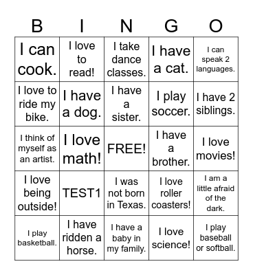 Meet Me Bingo Card