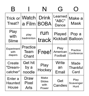 Did you? Bingo Card