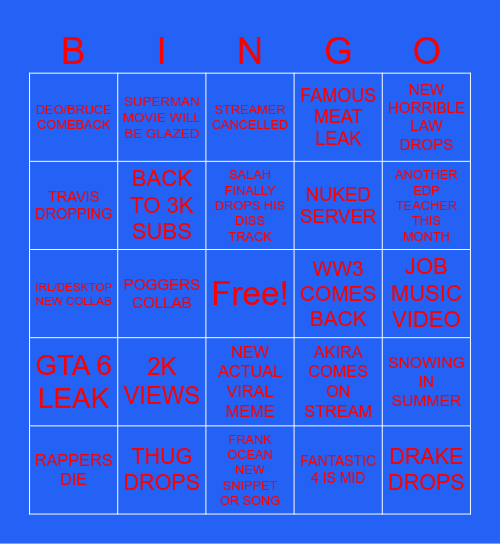 JULY BINGO Card