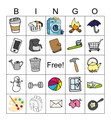 Everyday Objects Bingo Card
