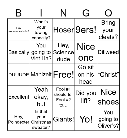 Markisms Bingo Card