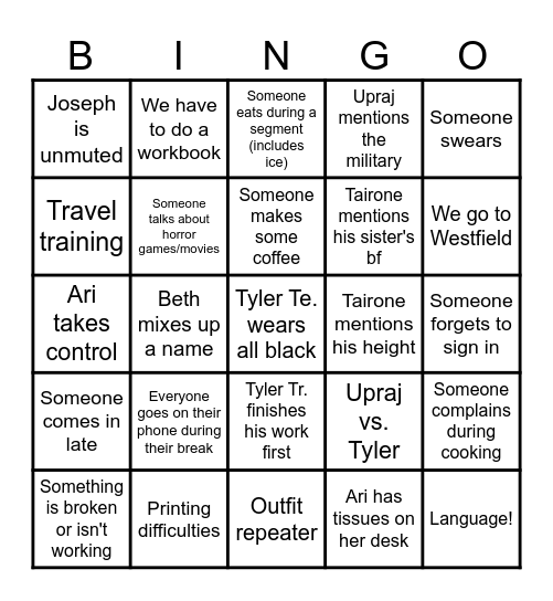 NOVA Bingo! Bingo Card
