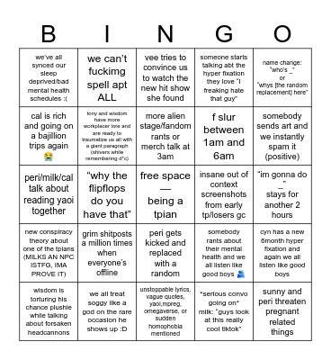 losers gc bingo Card