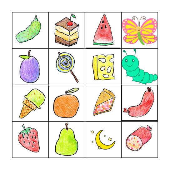 The Hungry Caterpillar Bingo Card