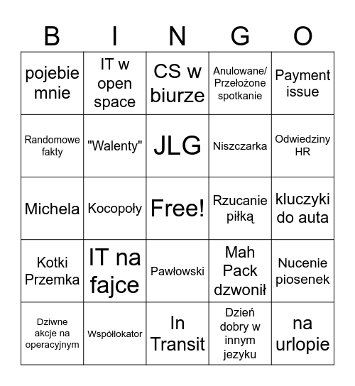 Bingo 10.07 Bingo Card