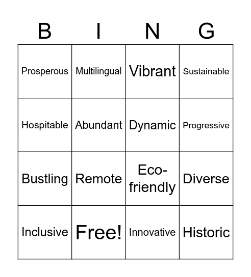 New country Bingo Card