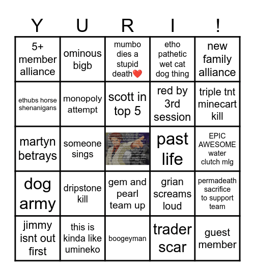 life series bingo Card
