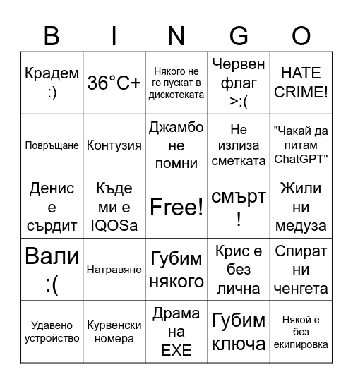 Море 2025 Bingo Card