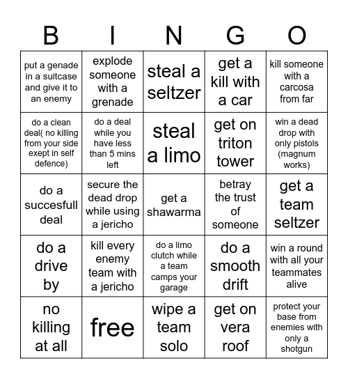 NBD bingo Card