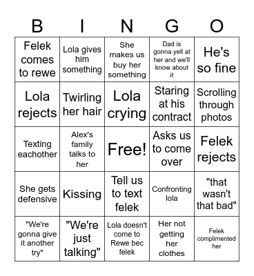 Worst case scenarios Bingo Card