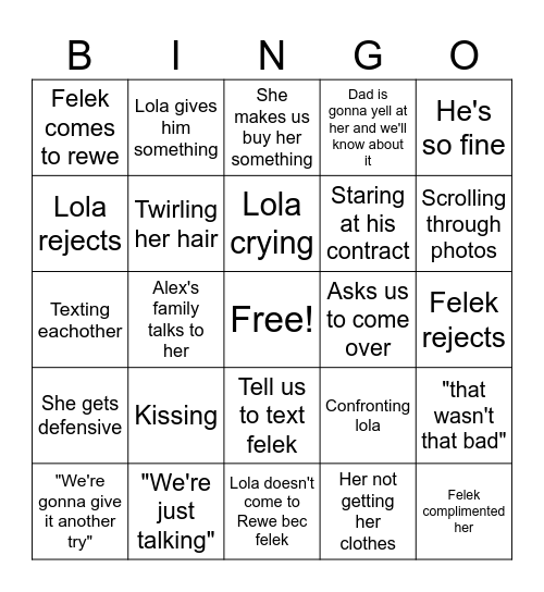 Worst case scenarios Bingo Card