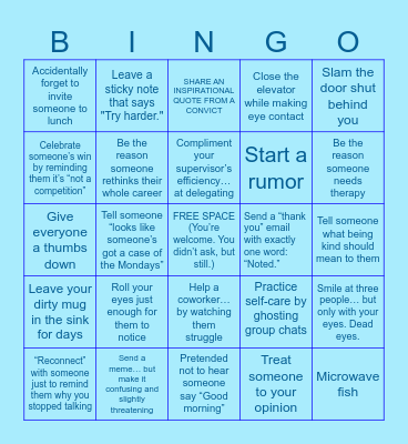 UNSPIRATIONAL OFFICE BINGO Card