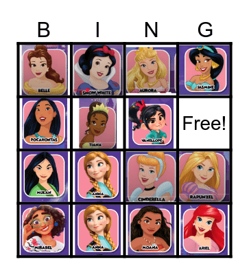 Disney Bingo Card