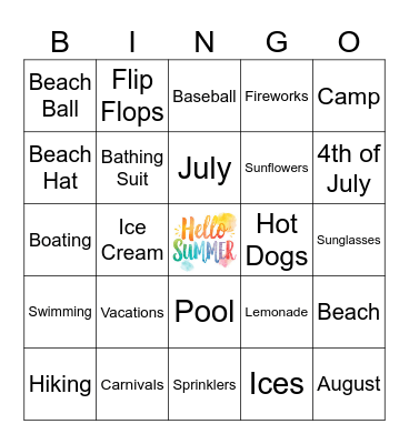 Summer Bingo Card