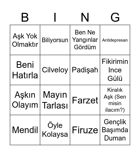 MUZIEKBINGO Card