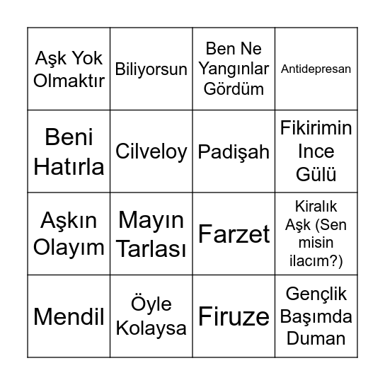 MUZIEKBINGO Card