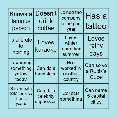 Icebreaker BINGO Card