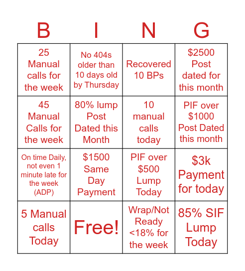 Collections BING-O Bingo Card