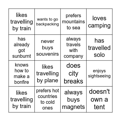 Find someone who... Bingo Card