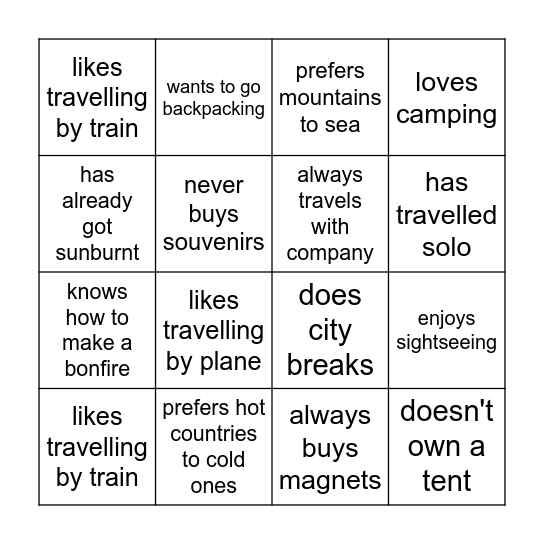 Find someone who... Bingo Card