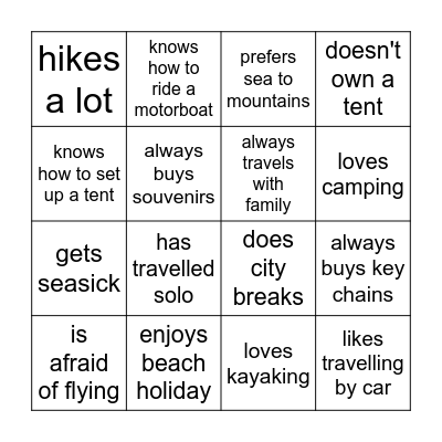Find someone who... Bingo Card